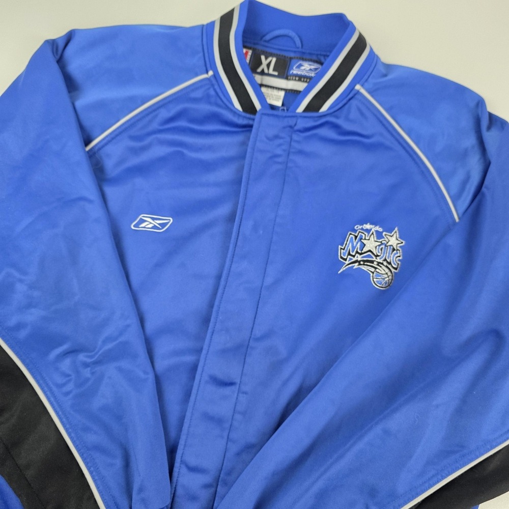 Vintage Y2K Orlando Magic Jacket Mens XL NBA Reebok Warm up Jacket Full ZIp VTG